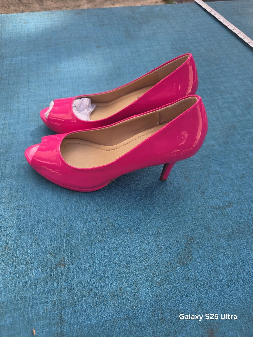 Cityclassified Vibrant Hot Pink Patent Peep-Toe Heels